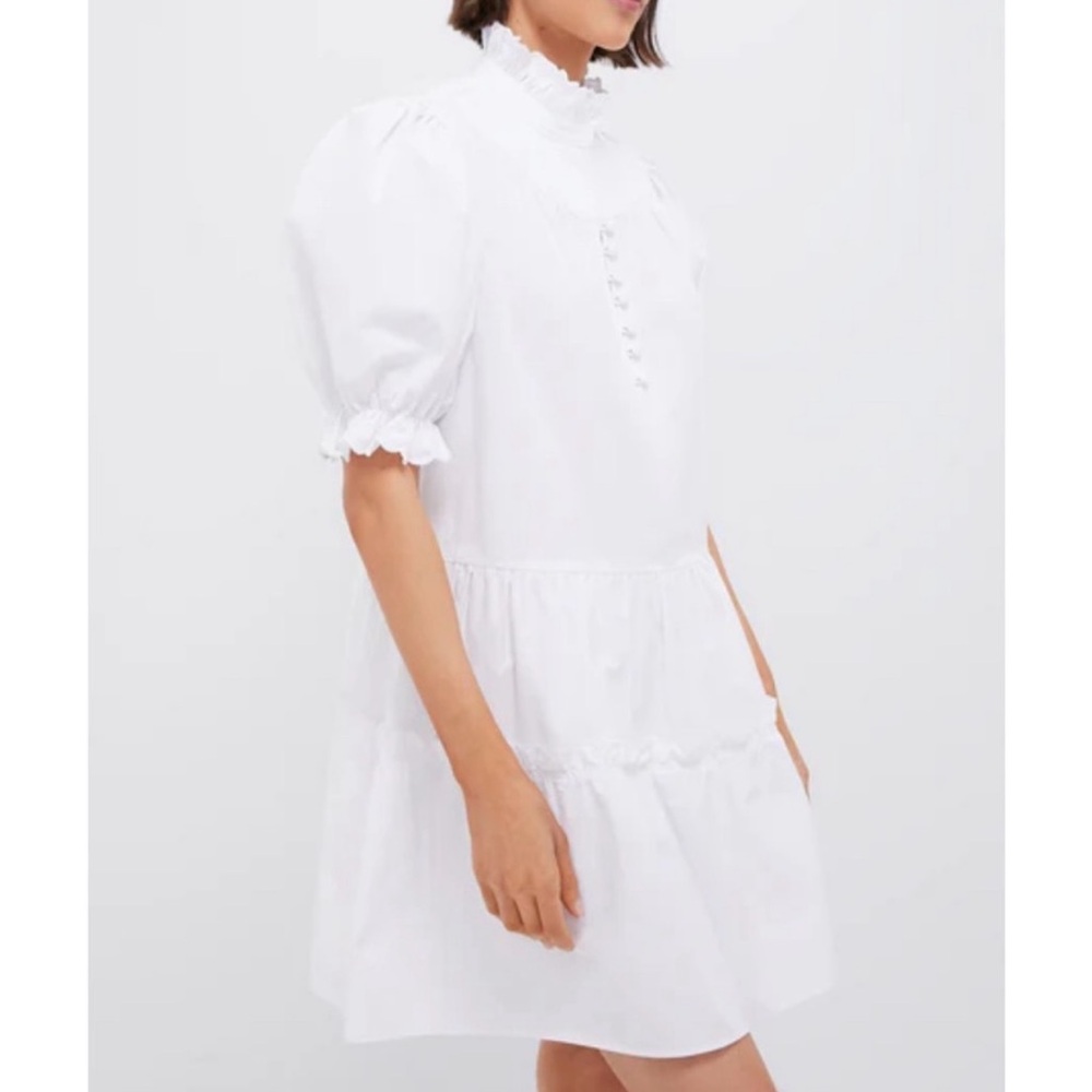 NWT Tuckernuck POMANDER PLACE White Selena Mini Dress Medium Feminine Cotton